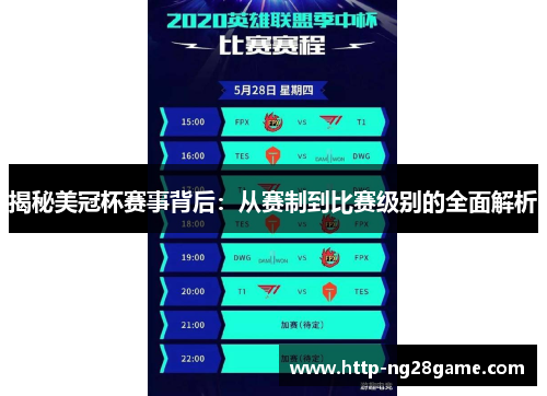 揭秘美冠杯赛事背后：从赛制到比赛级别的全面解析